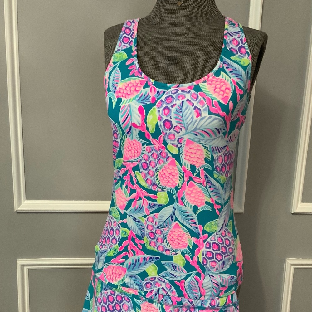 EUC Lilly Pulitzer Luxletic Racer Back Bra Tank SM